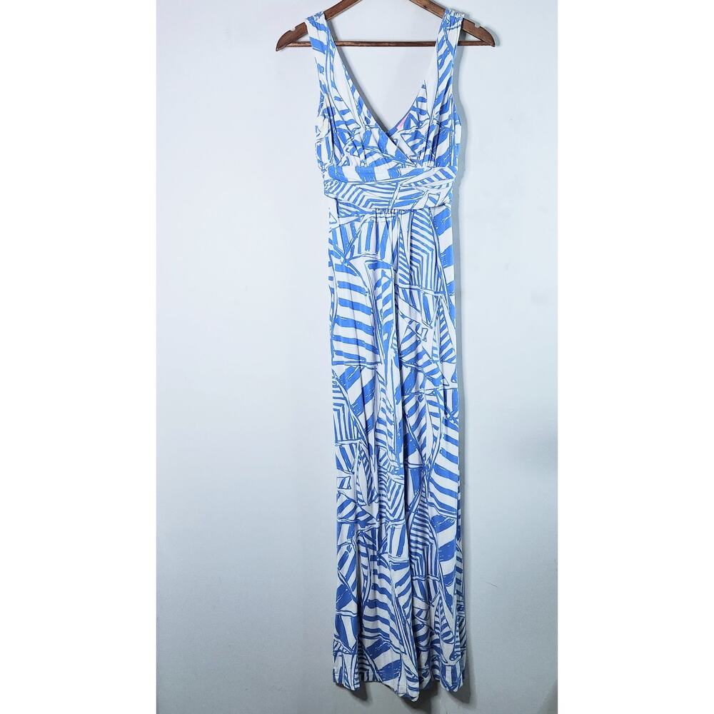 Lilly Pulitzer Blue and White Printed Maxi Dress